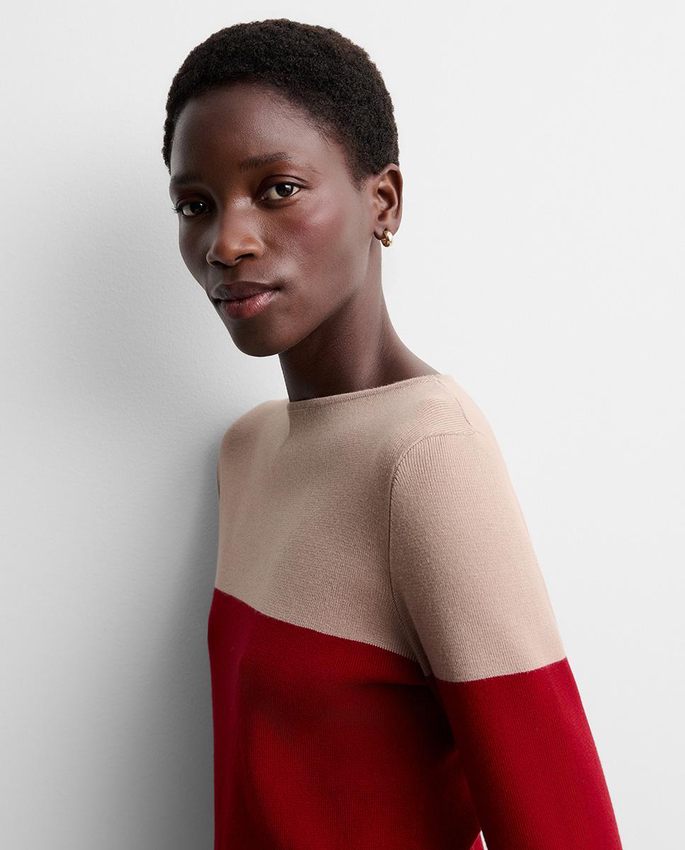 Jersey de mujer punto bicolor - Simorra - Visón Visón-3