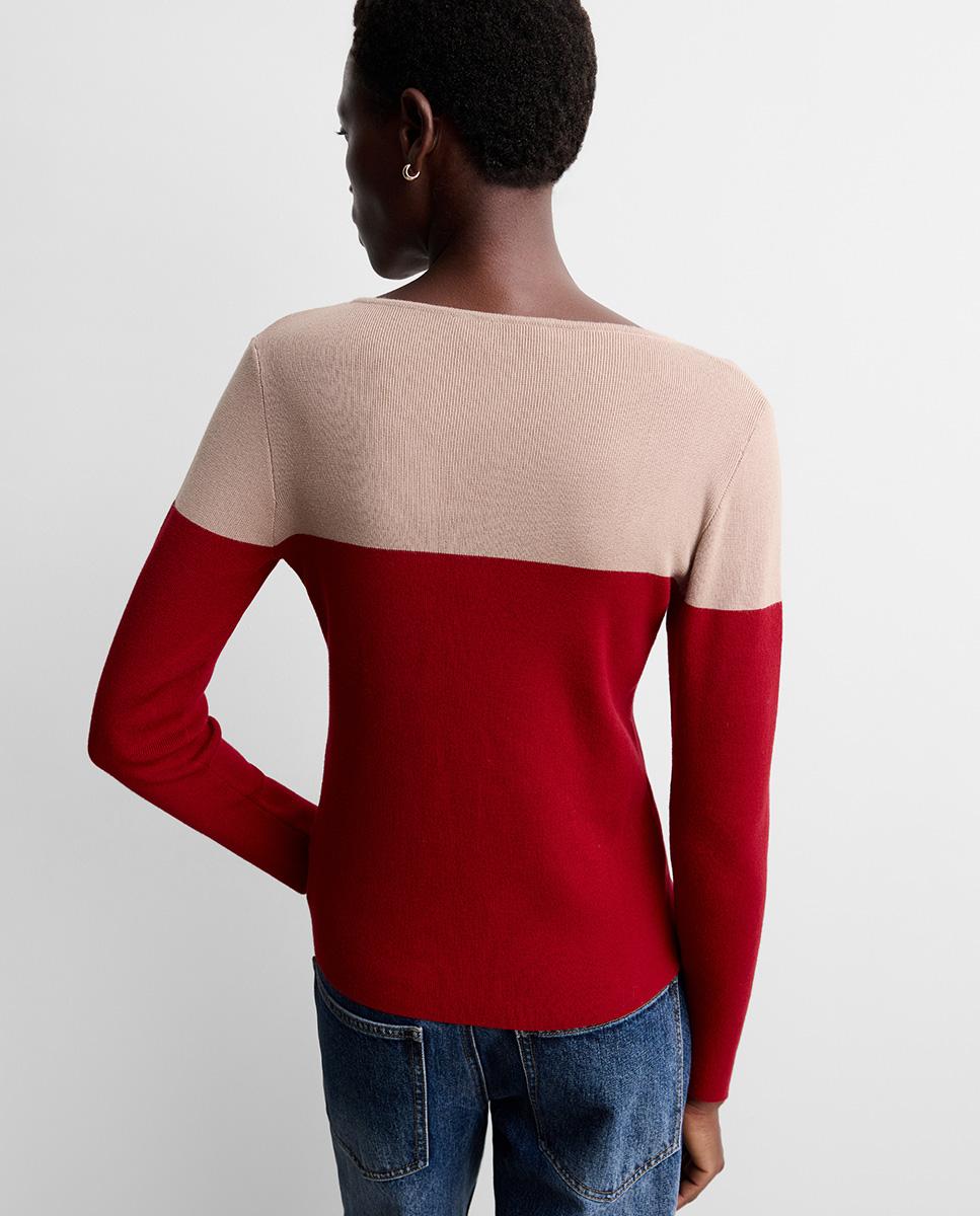 Jersey de mujer punto bicolor - Simorra - Visón Visón-5
