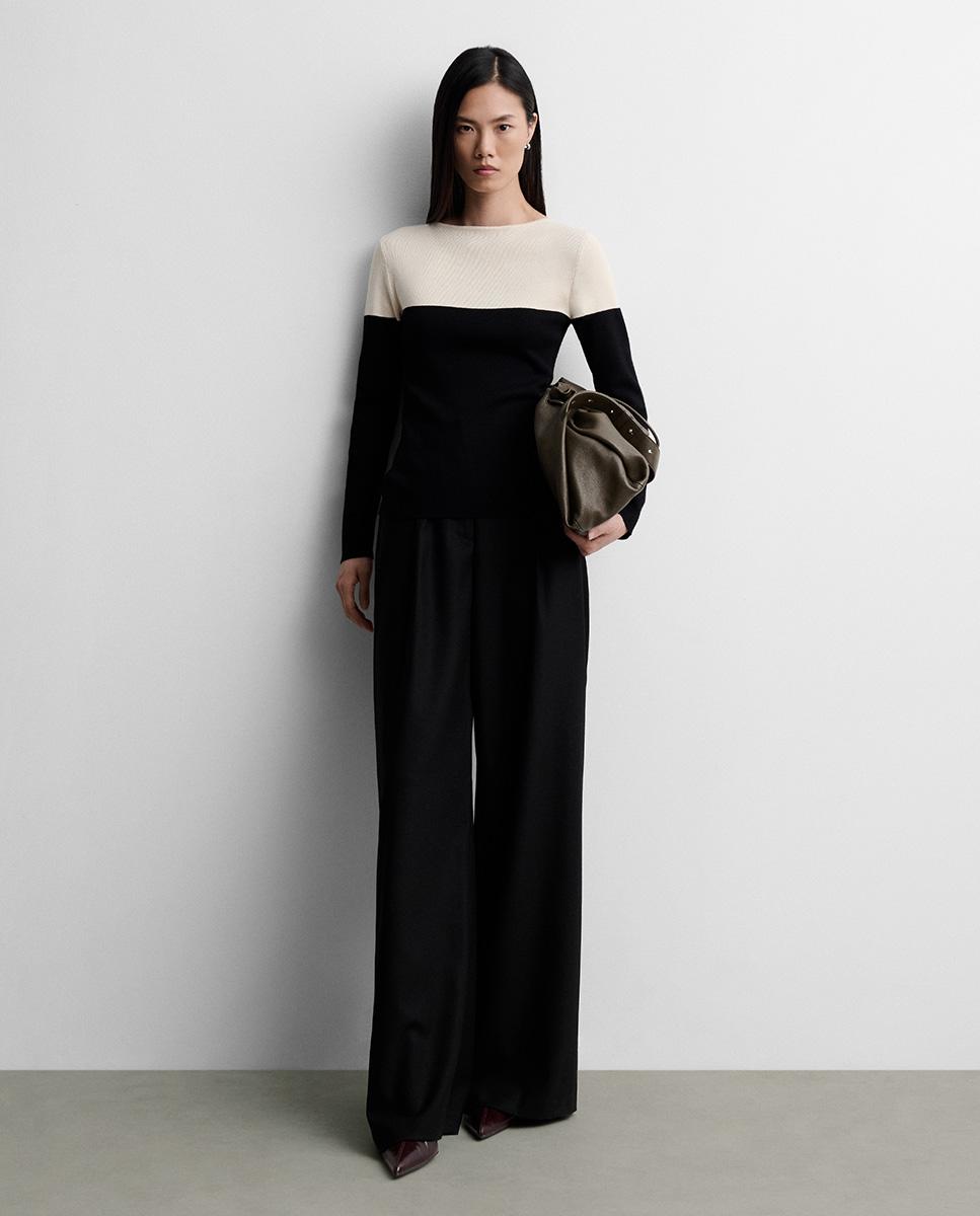 Jersey de mujer punto bicolor - Simorra - Negro Negro-1