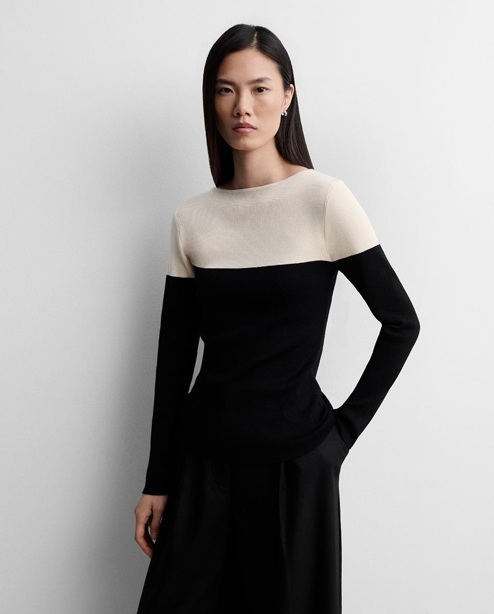Jersey de mujer punto bicolor - Simorra - Negro Negro-2