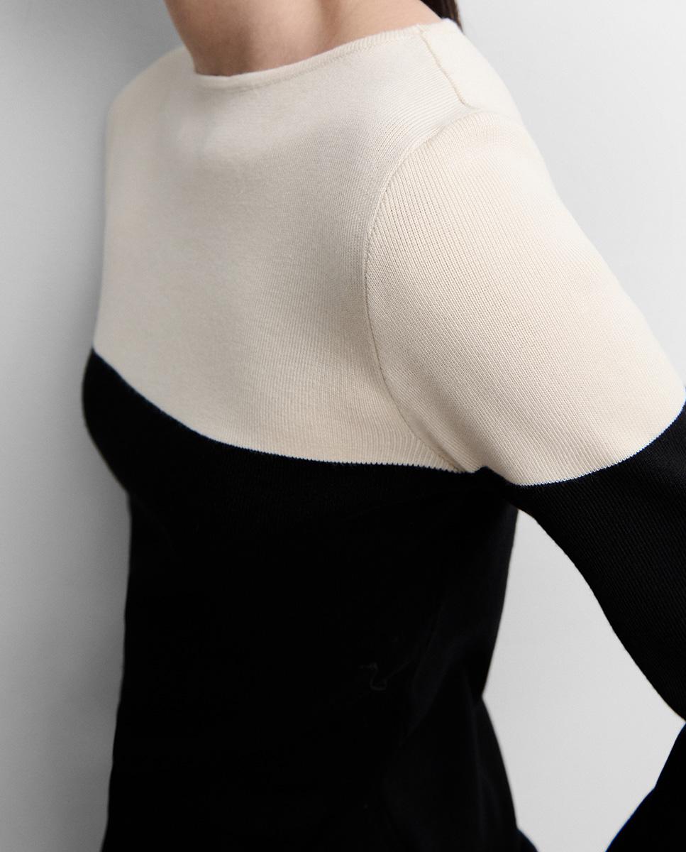 Jersey de mujer punto bicolor - Simorra - Negro Negro-3
