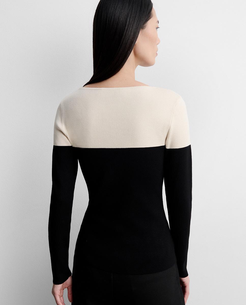 Jersey de mujer punto bicolor - Simorra - Negro Negro-4