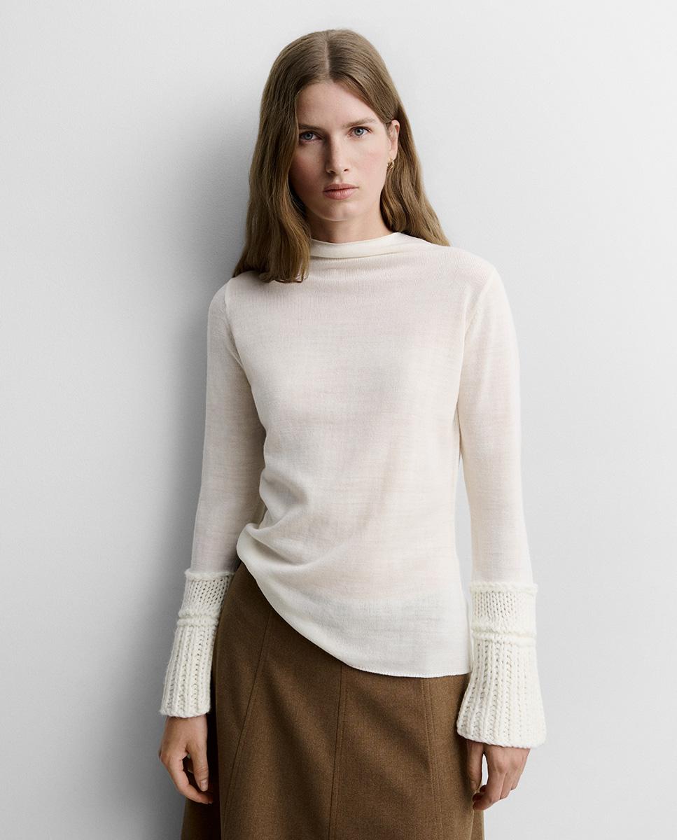 Jersey de mujer puños punto grueso - Simorra - Crudo Crudo-2