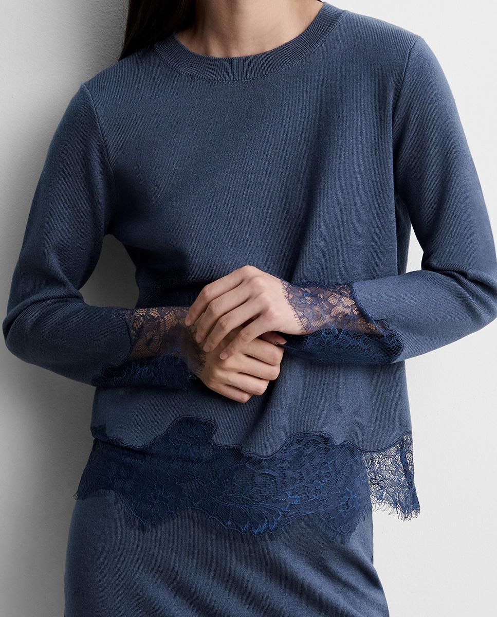 Jersey de mujer punto blonda - Simorra - Azul Azul-2