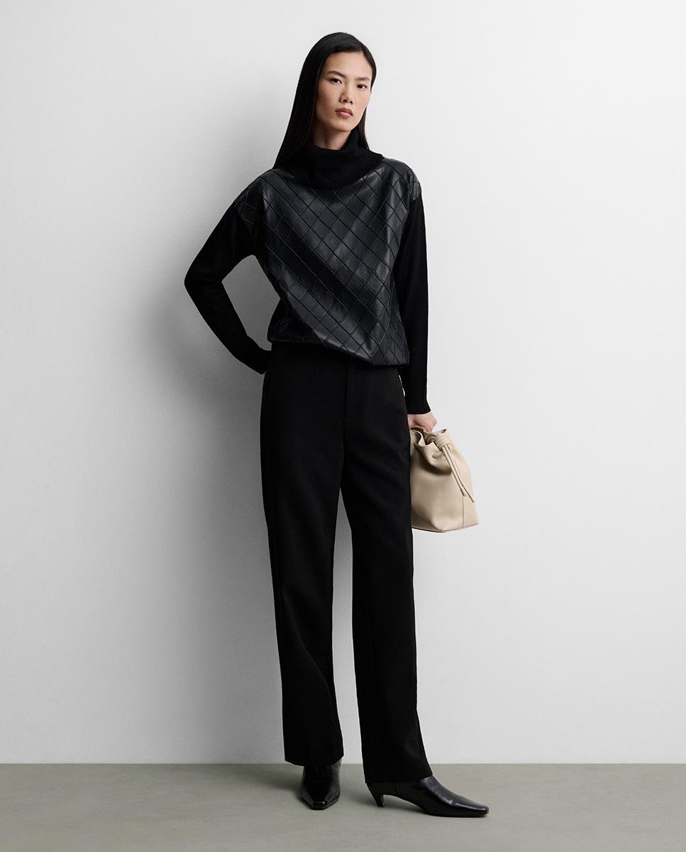 Jersey de mujer bimateria rombos - Simorra - Negro Negro-1