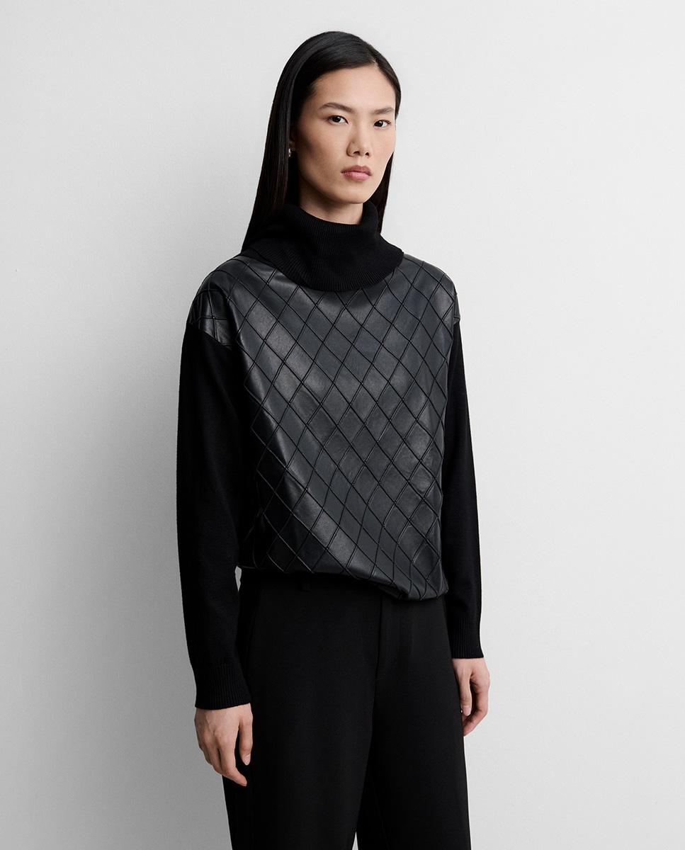 Jersey de mujer bimateria rombos - Simorra - Negro Negro-2