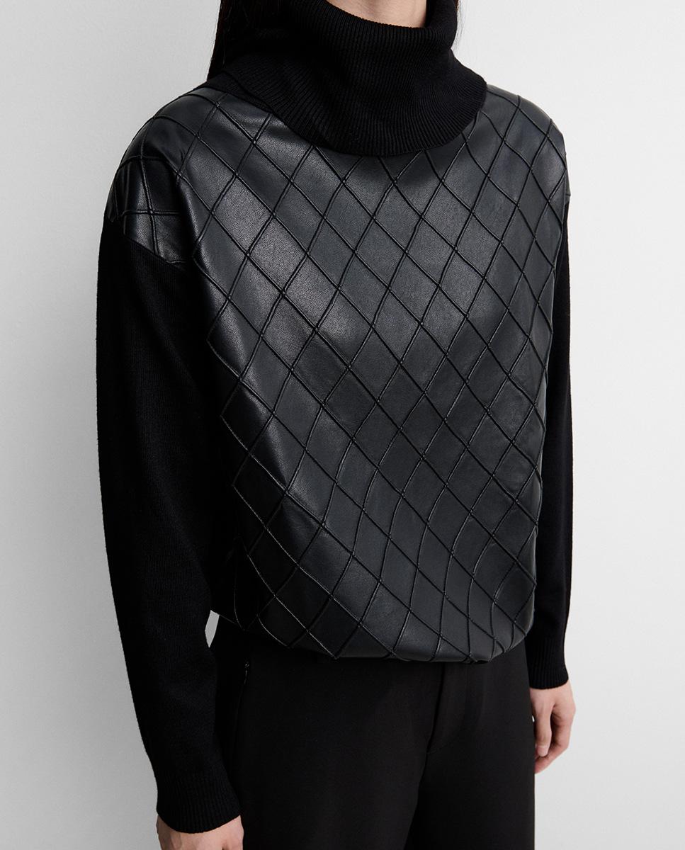 Jersey de mujer bimateria rombos - Simorra - Negro Negro-3