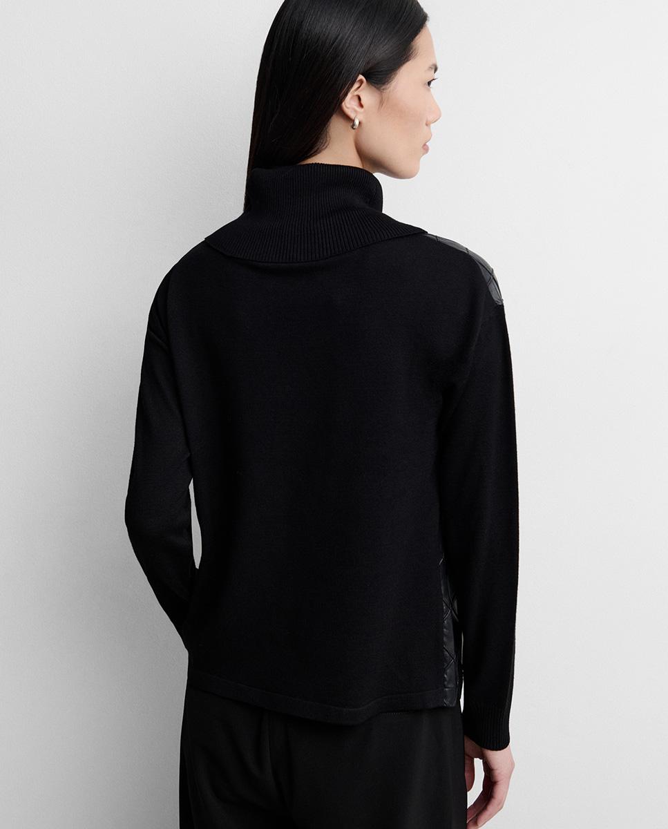 Jersey de mujer bimateria rombos - Simorra - Negro Negro-4