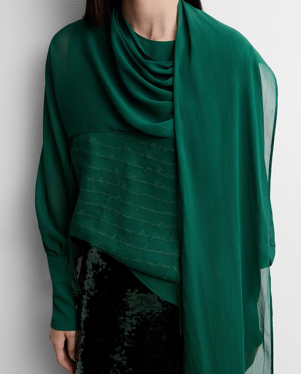 Pantalón de mujer recto tweed - Simorra - Verde Verde-3