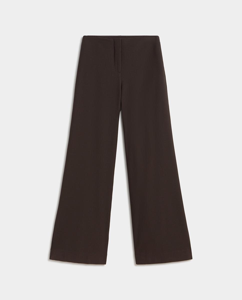 Pantalón de mujer ancho tiro alto - Simorra - Marrón Marrón-5