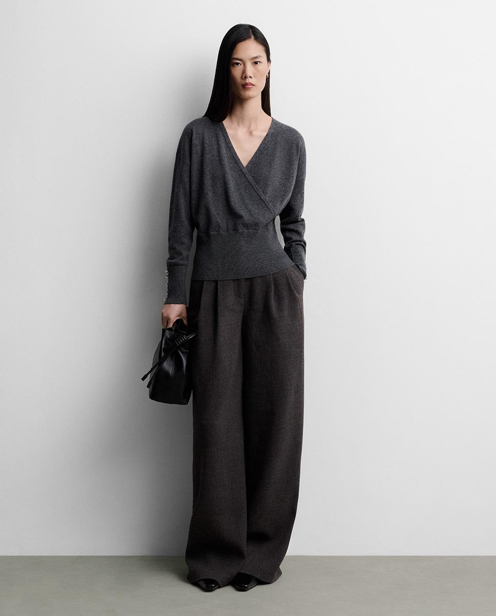 Imagen 0 de Jersey de mujer punto cruzado Gris