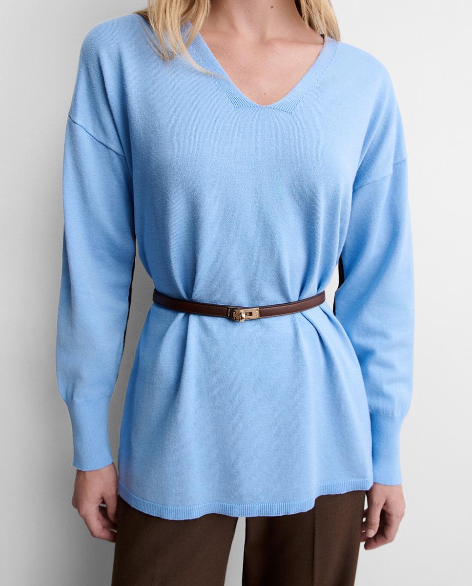 Gabardina de mujer larga napa - Simorra - Azul Azul-3