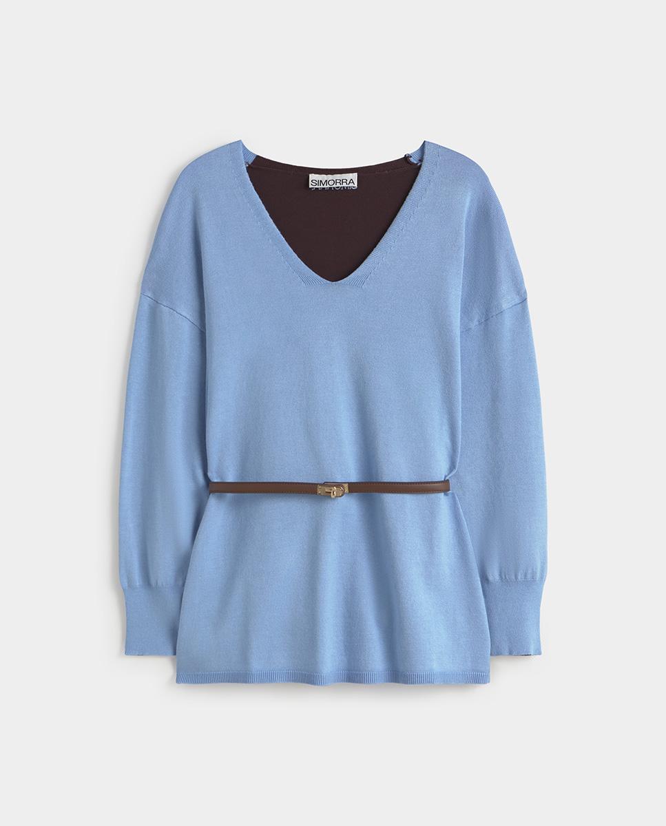 Gabardina de mujer larga napa - Simorra - Azul Azul-6