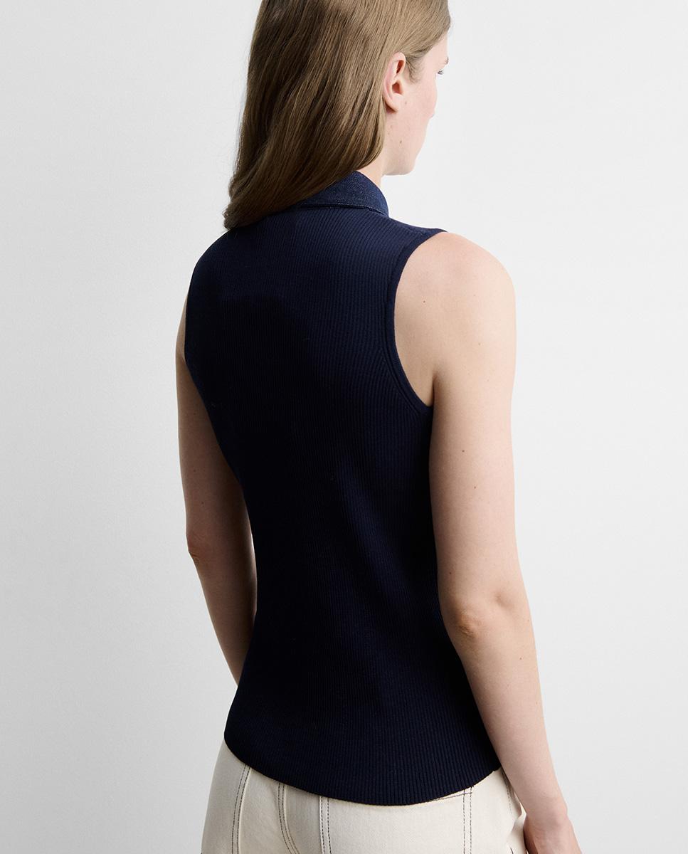 Top de mujer punto bimateria - Simorra - Azul Azul-4