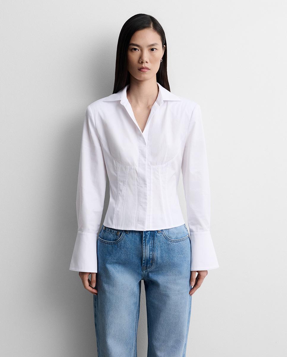 Camisa de mujer corta corsetera - Simorra - Blanco Blanco-2