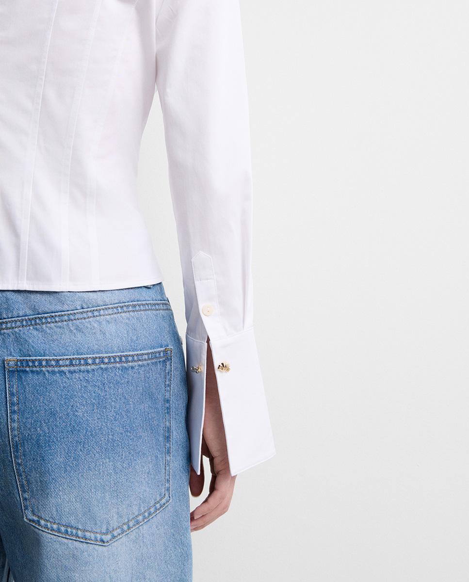 Camisa de mujer corta corsetera - Simorra - Blanco Blanco-4