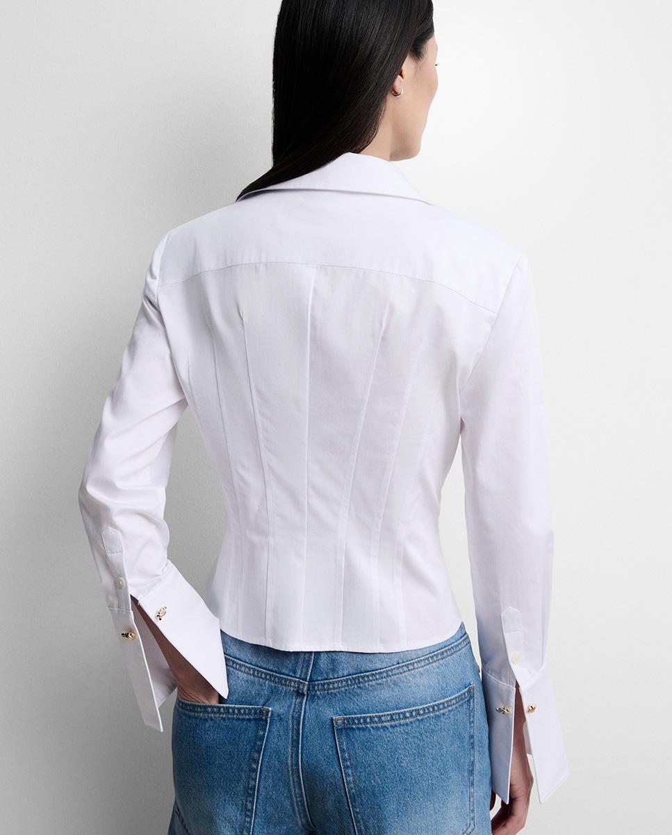 Camisa de mujer corta corsetera - Simorra - Blanco Blanco-5