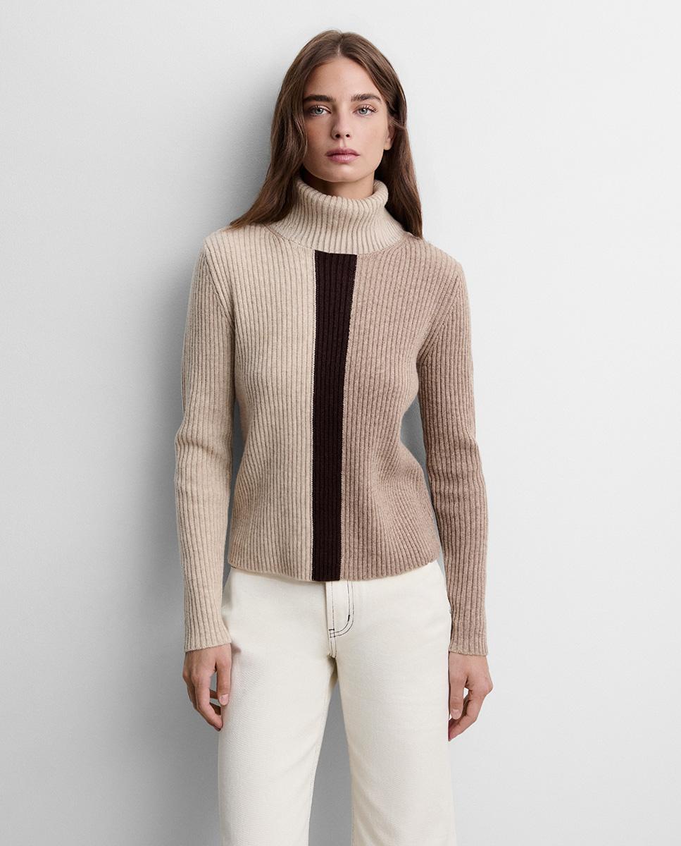 Jersey de mujer punto tricolor - Simorra - Beige Beige-2