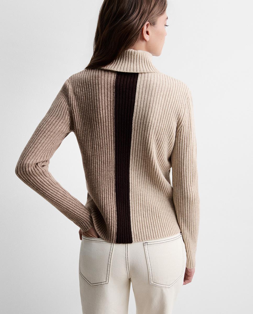 Jersey de mujer punto tricolor - Simorra - Beige Beige-5
