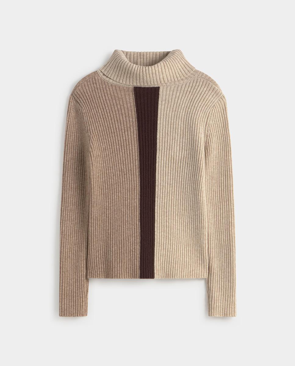 Jersey de mujer punto tricolor - Simorra - Beige Beige-6