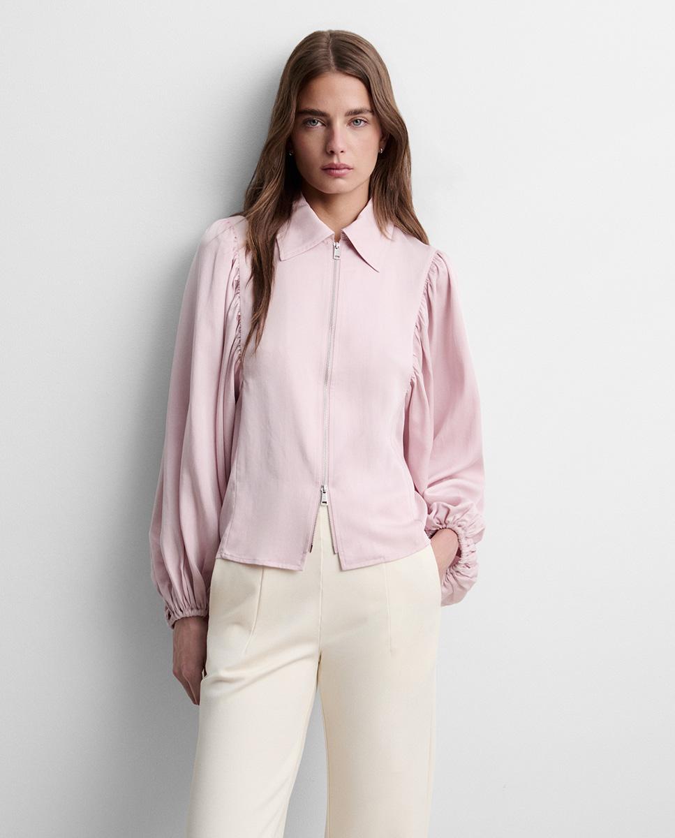 Imagen 1 de Blusa de mujer cremallera manga abullonada - Simorra - Rosa Rosa