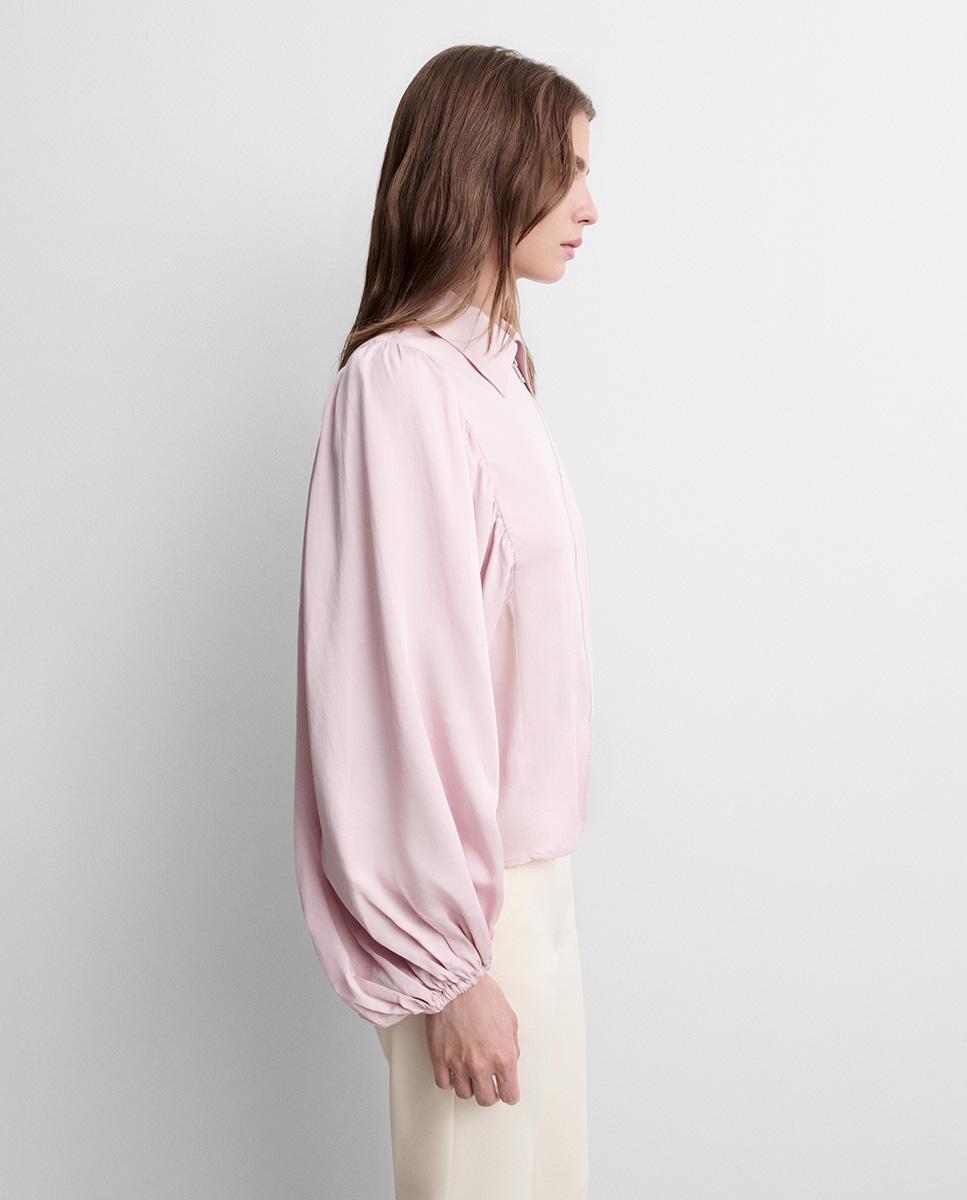 Imagen 2 de Blusa de mujer cremallera manga abullonada - Simorra - Rosa Rosa