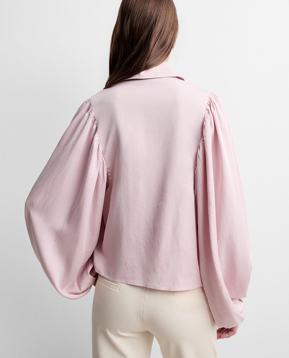 Imagen 4 de Blusa de mujer cremallera manga abullonada - Simorra - Rosa Rosa
