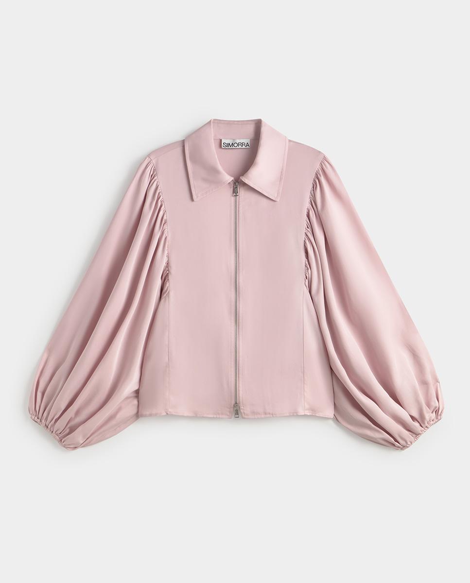 Imagen 6 de Blusa de mujer cremallera manga abullonada - Simorra - Rosa Rosa