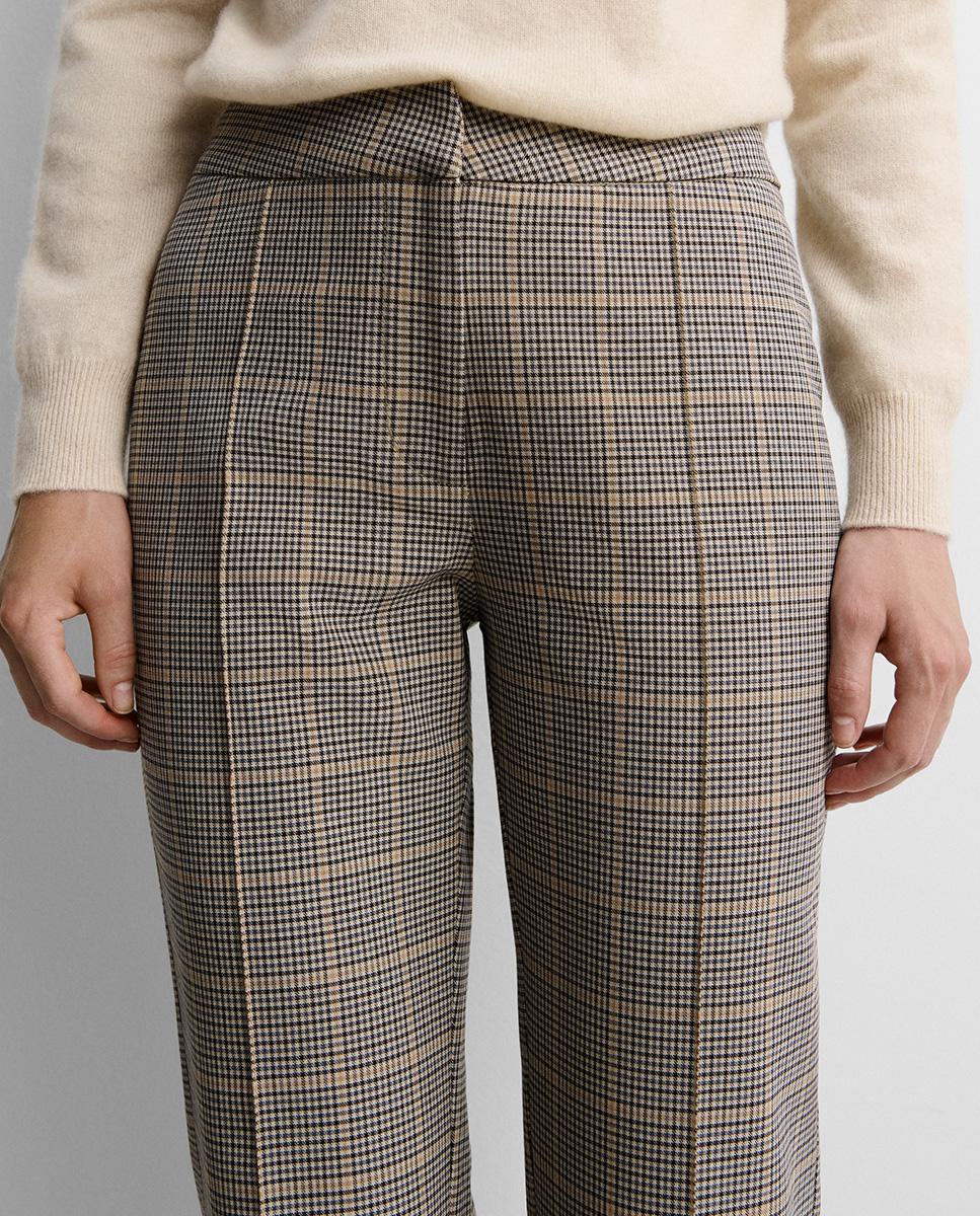 Pantalón de mujer recto estampado cuadros - Simorra - Multicolor Multicolor-3