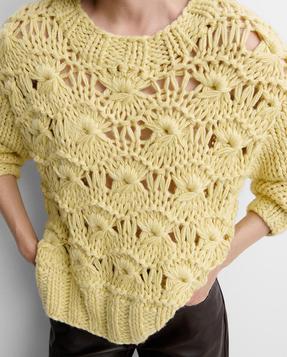 Jersey de mujer hecho a mano - Simorra - Amarillo Amarillo-3