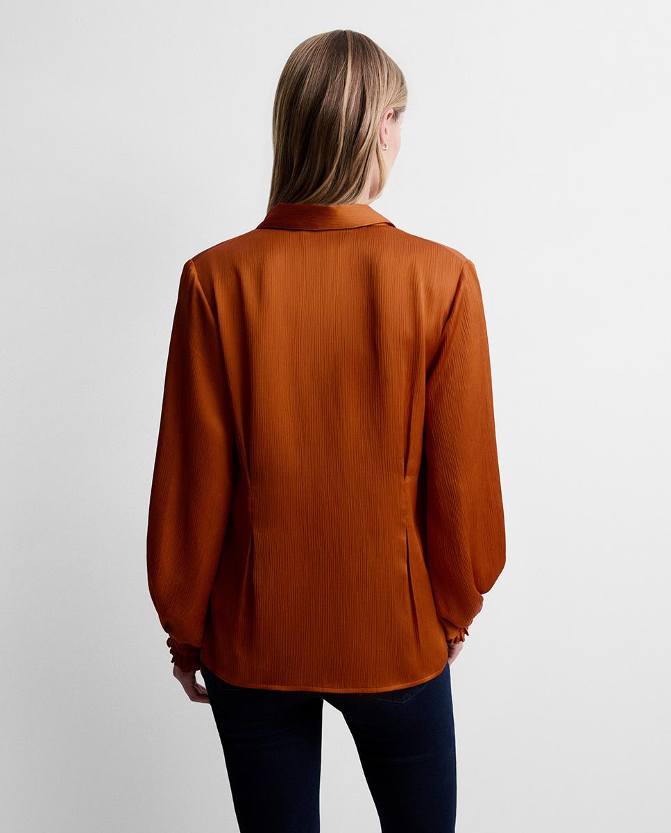 Camisa de mujer fluida pinzas - Simorra - Naranja Naranja-5