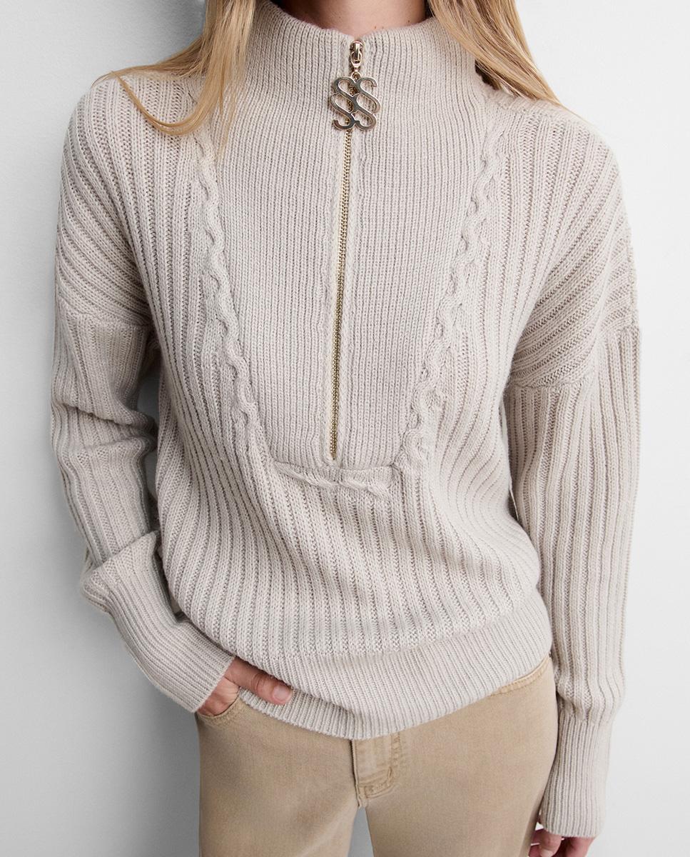 Jersey de mujer punto cuello alto - Simorra - Blanco Blanco-2