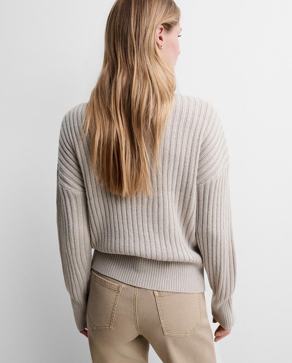 Jersey de mujer punto cuello alto - Simorra - Blanco Blanco-4
