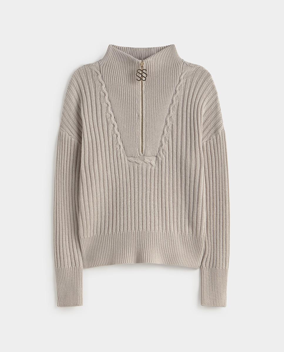 Jersey de mujer punto cuello alto - Simorra - Blanco Blanco-5