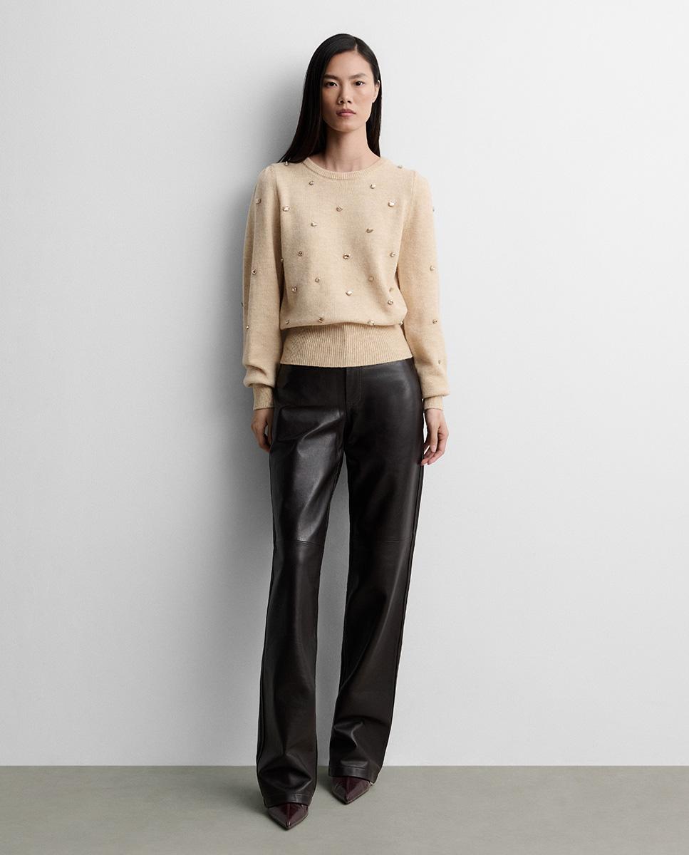 Jersey de mujer punto pedrería - Simorra - Beige Beige-1