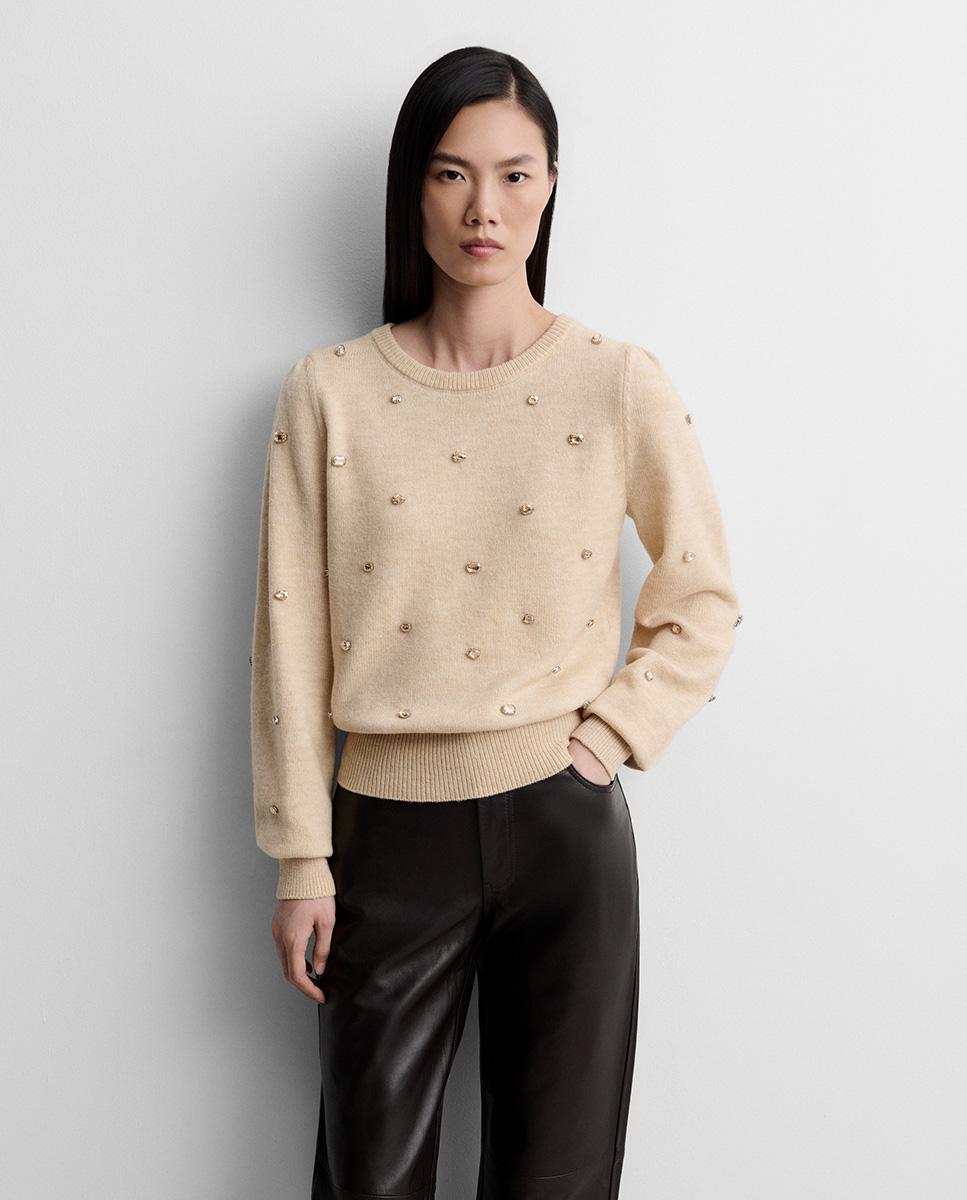 Jersey de mujer punto pedrería - Simorra - Beige Beige-2