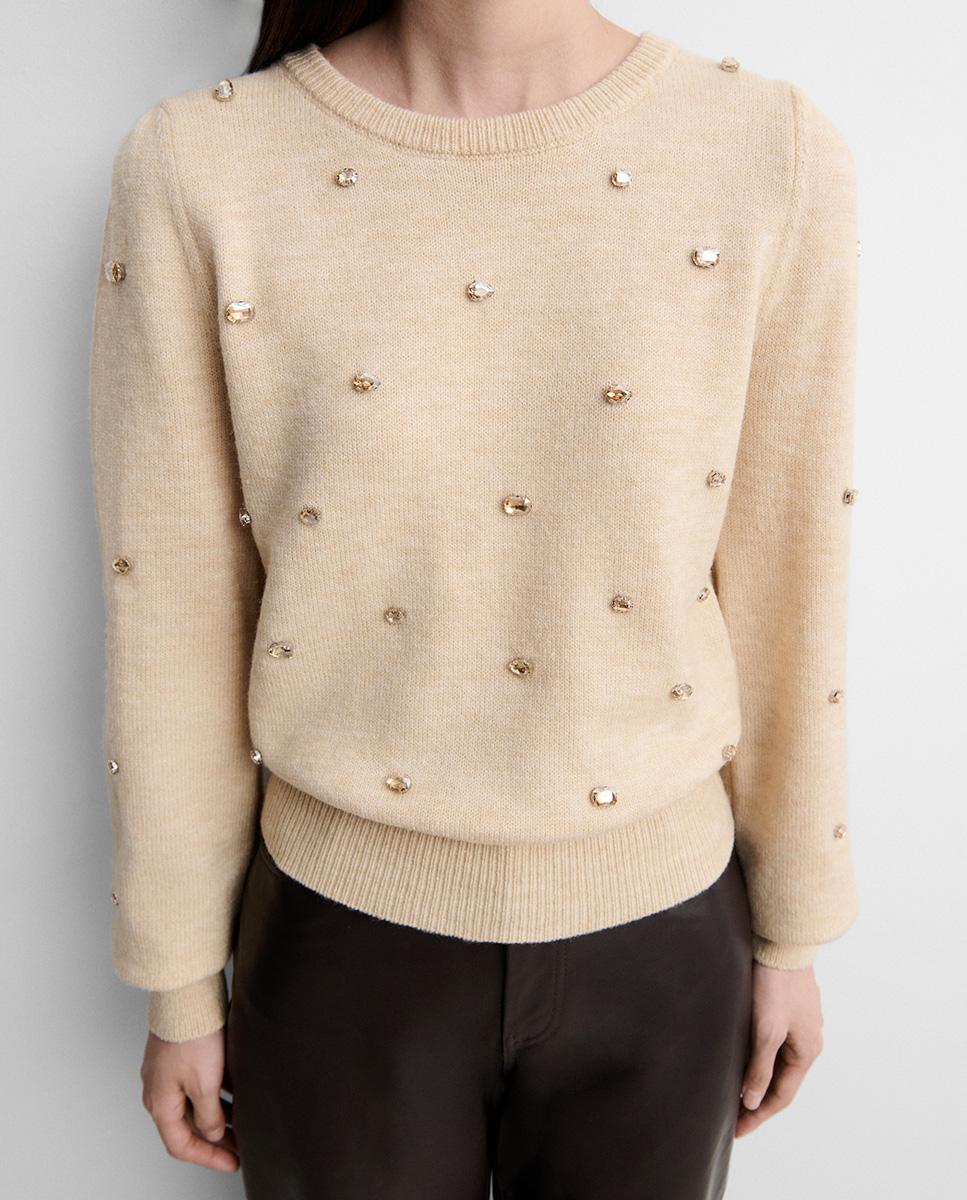 Jersey de mujer punto pedrería - Simorra - Beige Beige-3