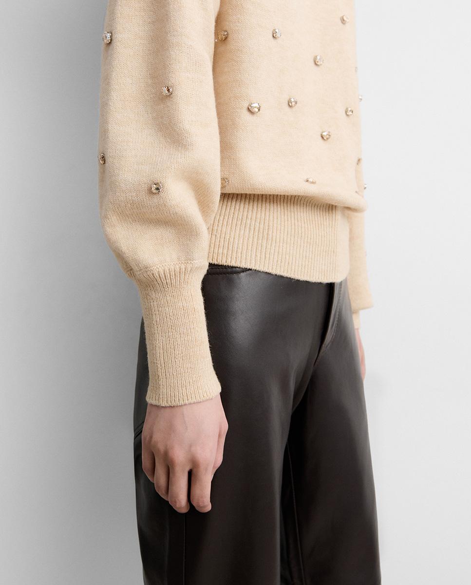Jersey de mujer punto pedrería - Simorra - Beige Beige-4