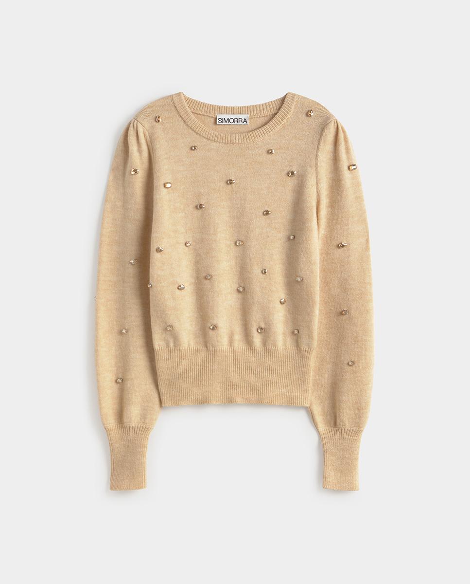 Jersey de mujer punto pedrería - Simorra - Beige Beige-6