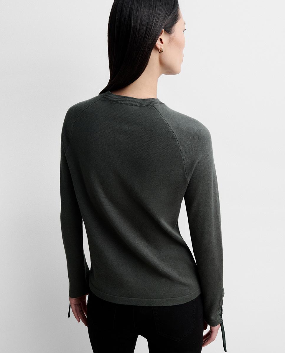 Jersey de mujer bimateria de manga larga - Simorra - Verde Verde-5