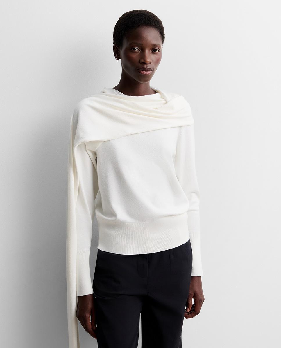 Imagen 0 de Jersey de mujer cuello bufanda Crudo