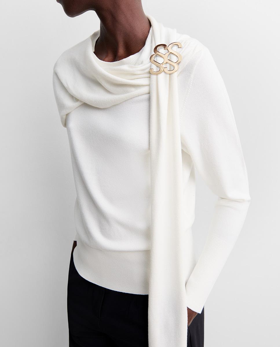 Jersey de mujer cuello bufanda - Simorra - Crudo Crudo-2