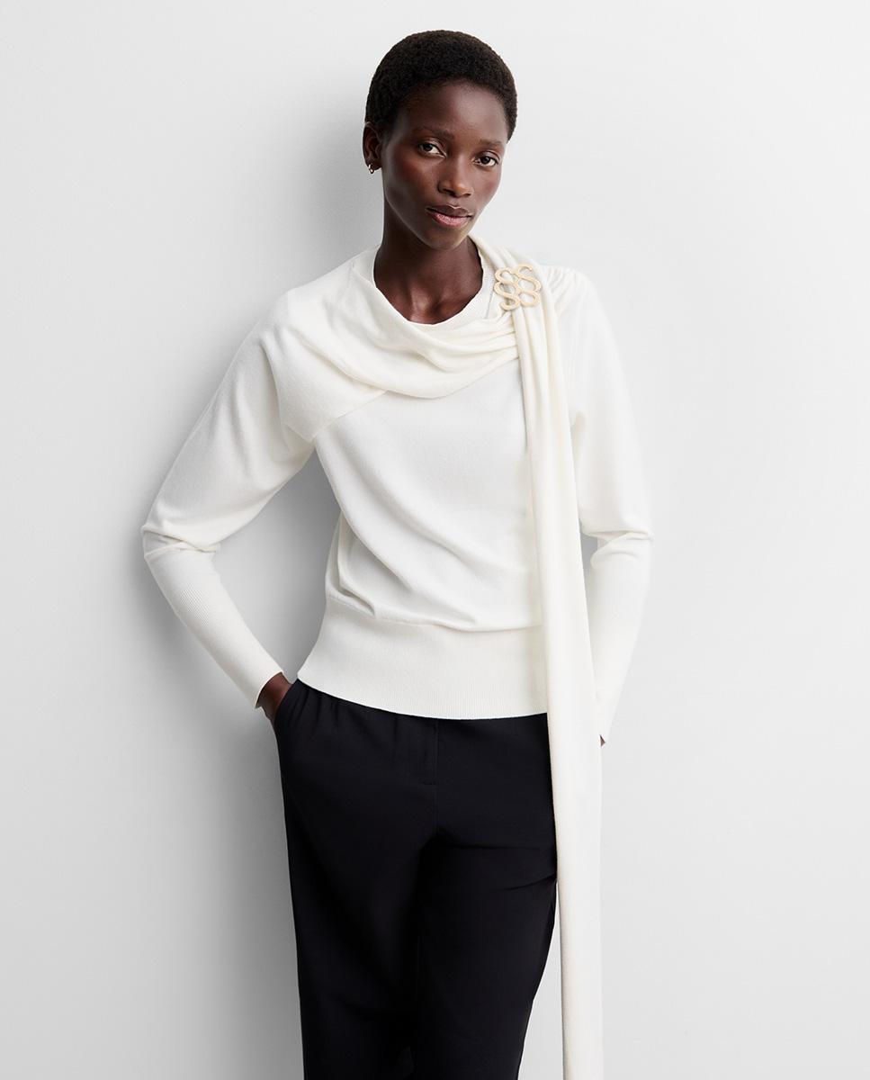 Jersey de mujer cuello bufanda - Simorra - Crudo Crudo-3