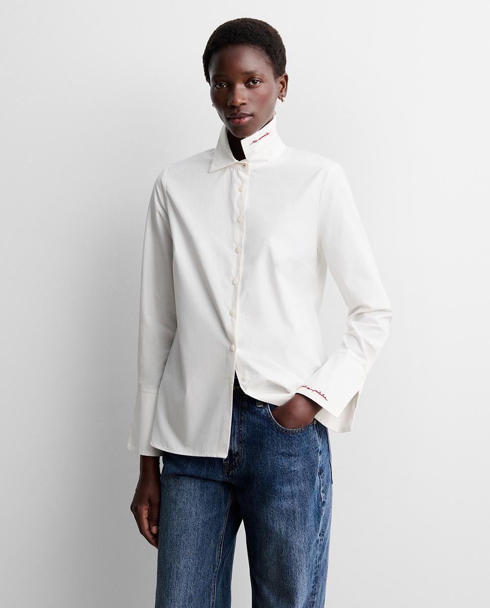 Camisa de mujer algodón bordada - Simorra - Blanco Blanco-2