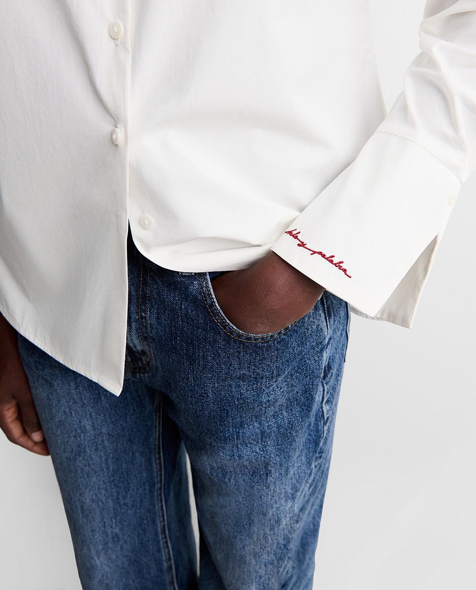 Camisa de mujer algodón bordada - Simorra - Blanco Blanco-4