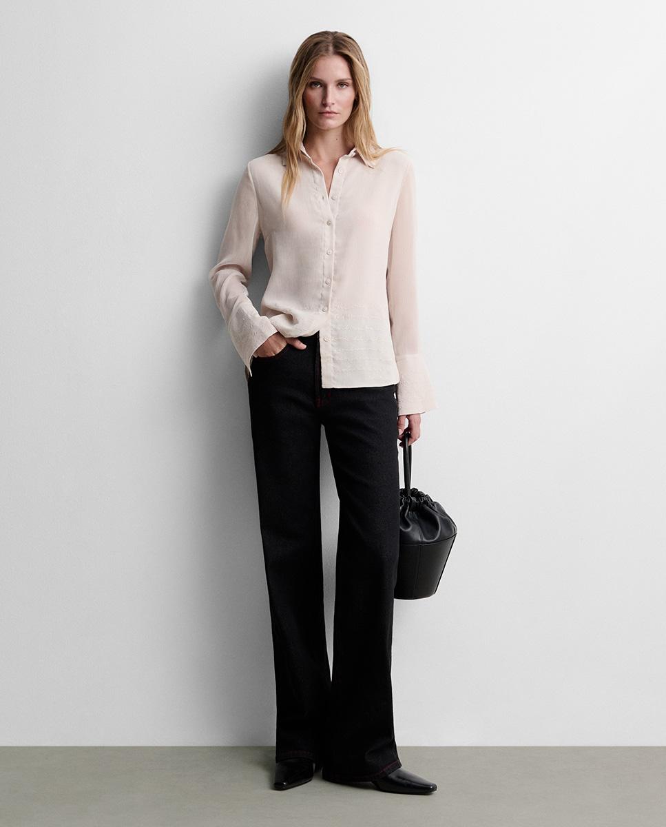 Pantalón de mujer vaquero recto - Simorra - Negro Negro-1