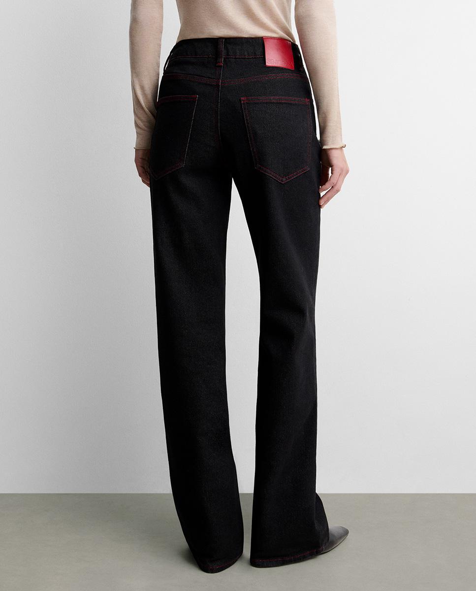 Pantalón de mujer vaquero recto - Simorra - Negro Negro-4