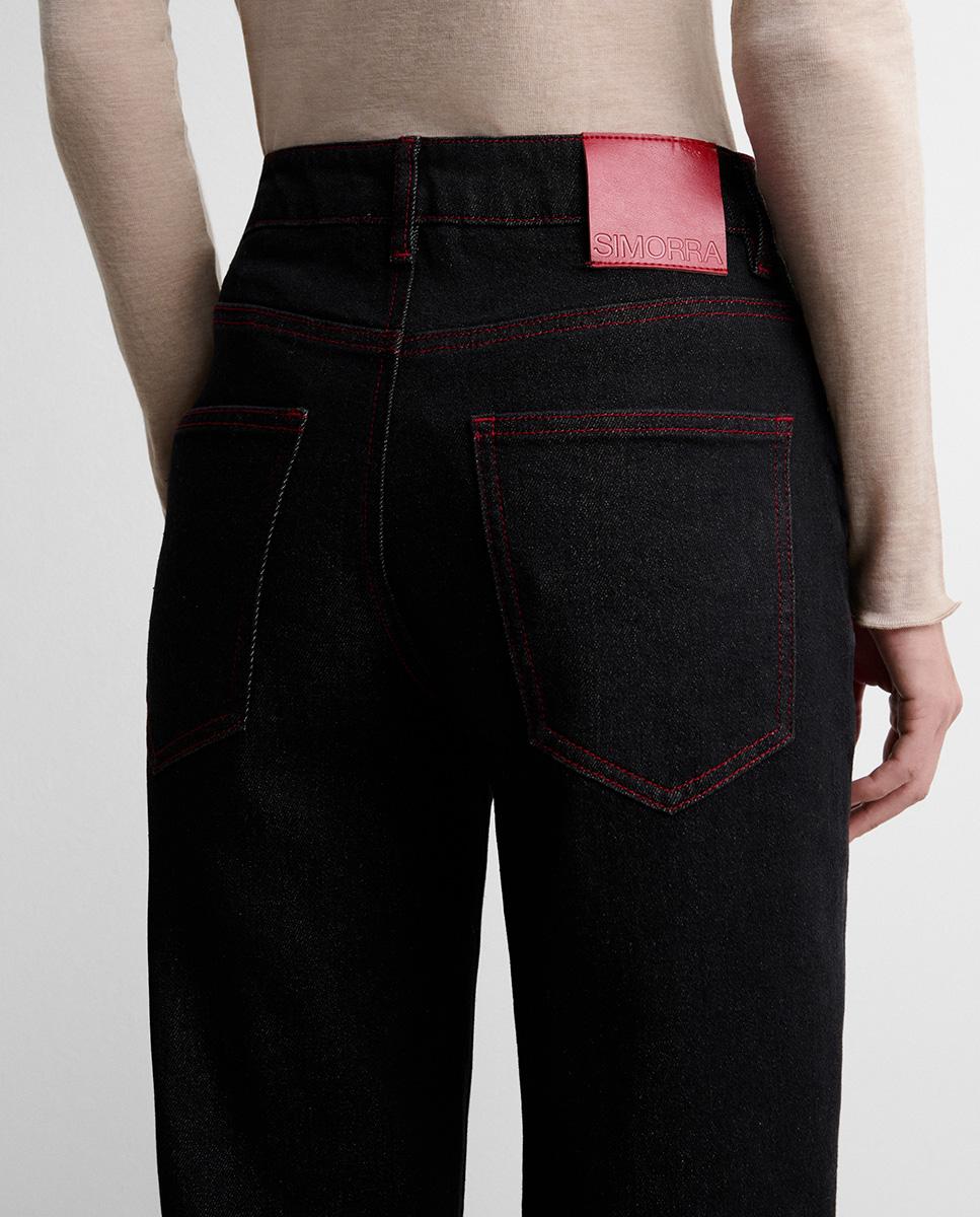 Pantalón de mujer vaquero recto - Simorra - Negro Negro-5