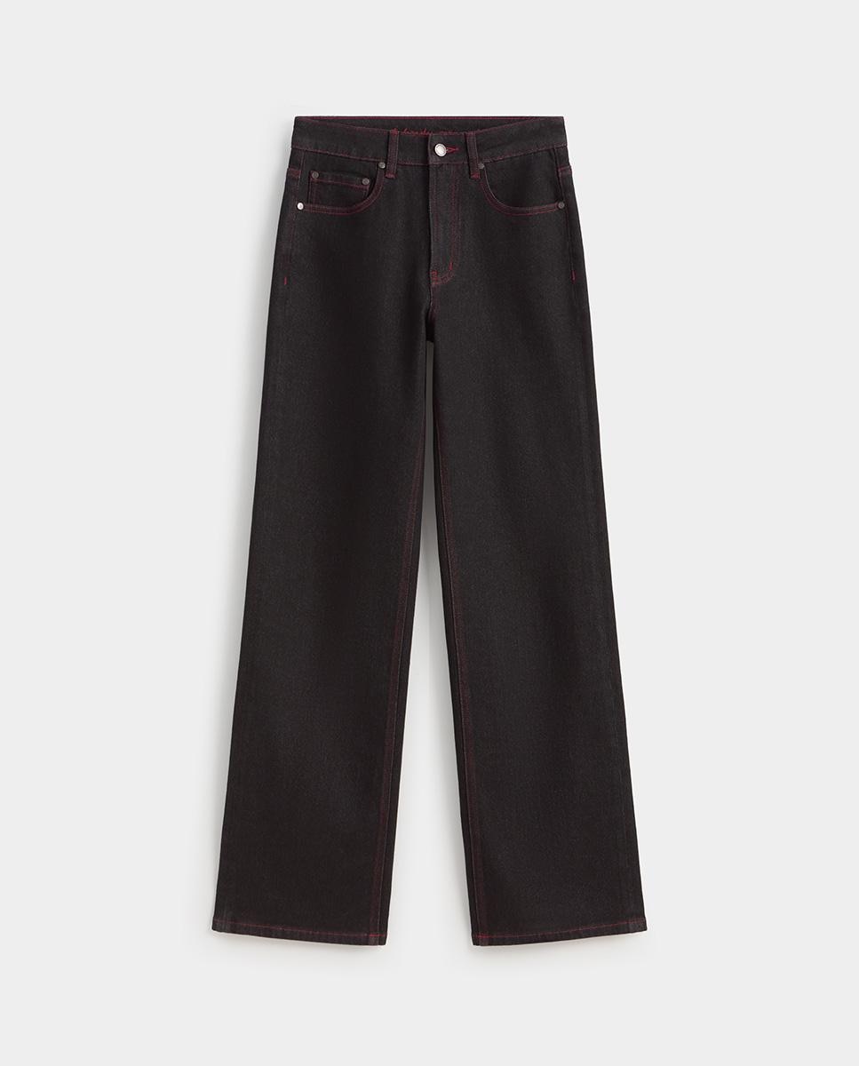 Pantalón de mujer vaquero recto - Simorra - Negro Negro-6