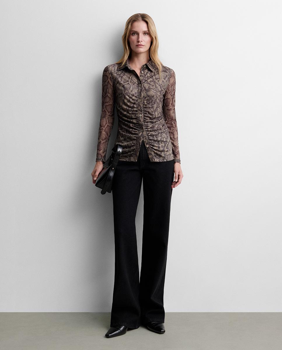 Camisa de mujer tul estampada - Simorra - Verde Verde-1